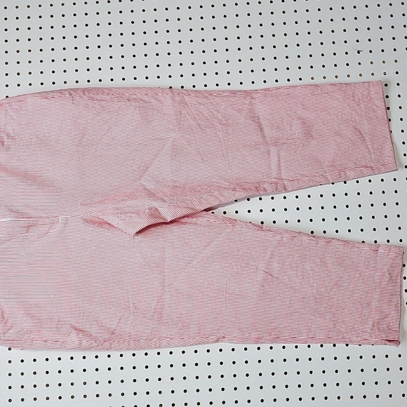 Talbots Perfect Cropped Pants Sz 16 Red And White Striped - Picture 2 of 13